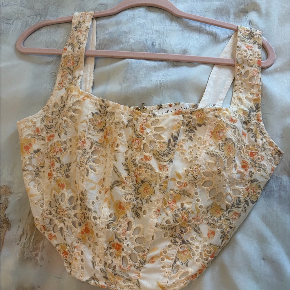 Elegant Floral Eyelet Blouse